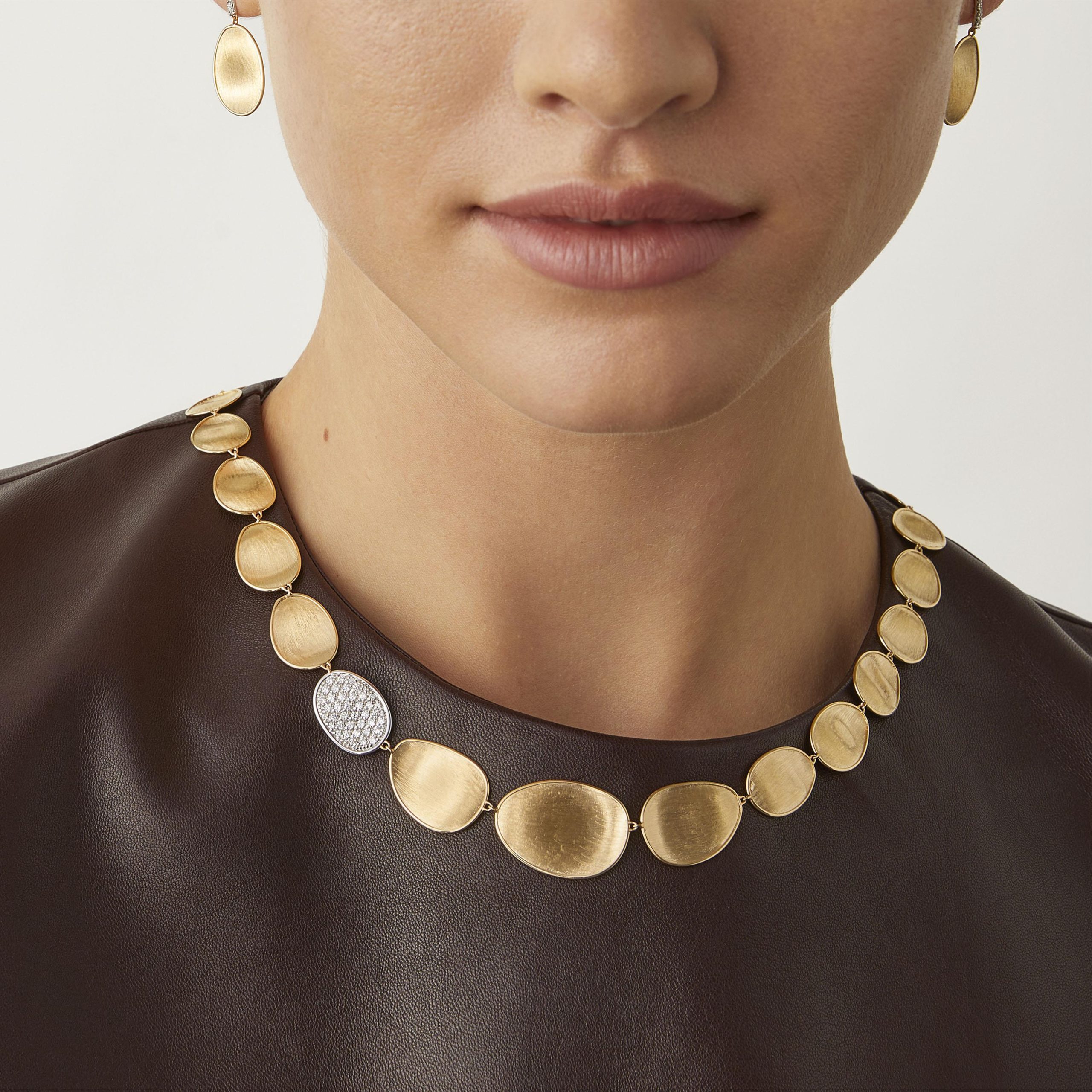 Lunaria orecchini con amo di diamanti, modello piccolo