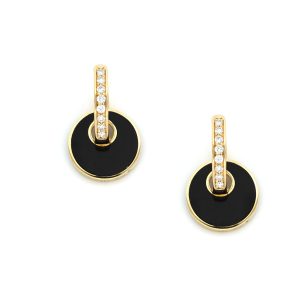 Orecchini Giove onice e diamanti