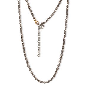 Collana uomo linea marine in titanio, diamante black e oro rosso 9 kt